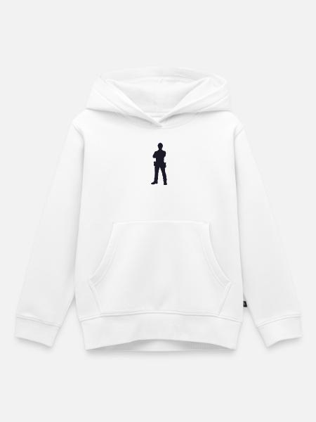 Bauheld Silhouette - Kinder Premium Organic Hoodie - Weiß