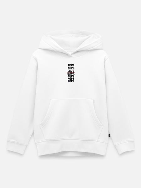 Nein, Neon-Glitch-Textstack - Kinder Premium Organic Hoodie - Weiß