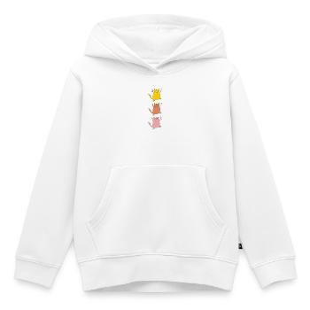 Trio de chats en danse - Sweat Premium à capuche enfant bio - blanc - Devant - AI Model Kid Female (0cm)