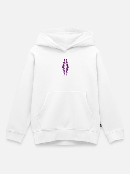 Geometrische Violettspitzen Silhouette - Kinder Premium Organic Hoodie - Weiß