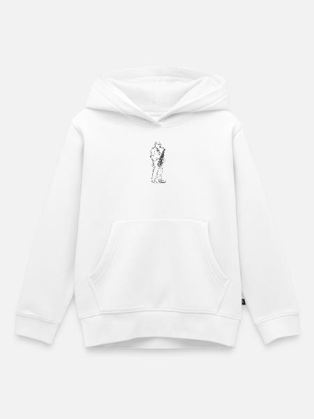 Saxophonspieler Line Art - Kinder Premium Organic Hoodie - Weiß