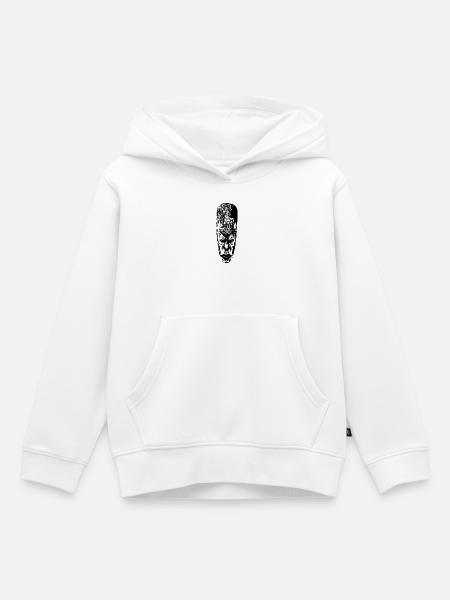 Maske - Gesicht - Kinder Premium Organic Hoodie - Weiß