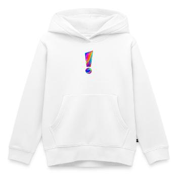 Point d’exclamation coloré - Sweat Premium à capuche enfant bio - blanc - Devant - AI Model Kid Female (0cm)