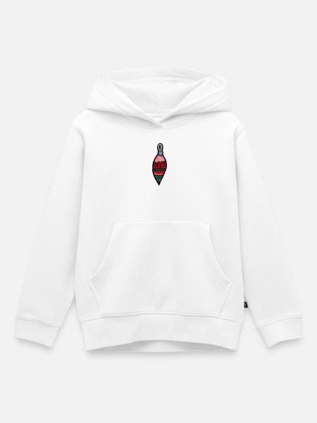 Gestreifter Tropfenornament - Kinder Premium Organic Hoodie - Weiß
