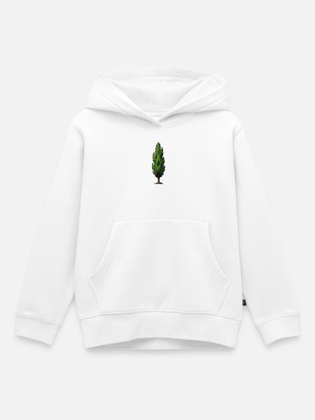 Stilisierte Grüne Baumform - Kinder Premium Organic Hoodie - Weiß
