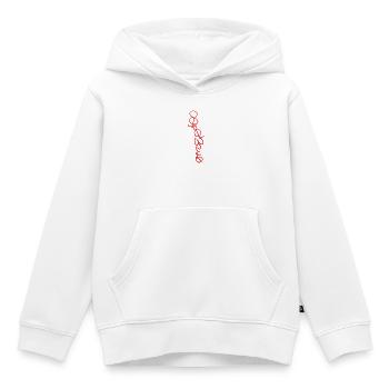 Rote Kontinuierliche Linienkunst - Srowes - Kinder Premium Organic Hoodie - Weiß - Vorne - AI Model Kid Female (0cm)