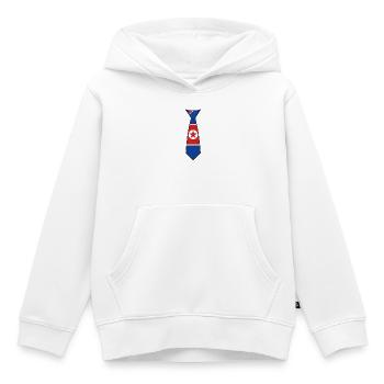 Cravate Corée du Nord – Conception du drapeau - Sweat Premium à capuche enfant bio - blanc - Devant - AI Model Kid Female (0cm)