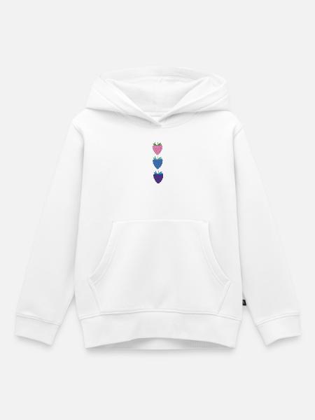 himbeeren dreifarbig - Kinder Premium Organic Hoodie - Weiß