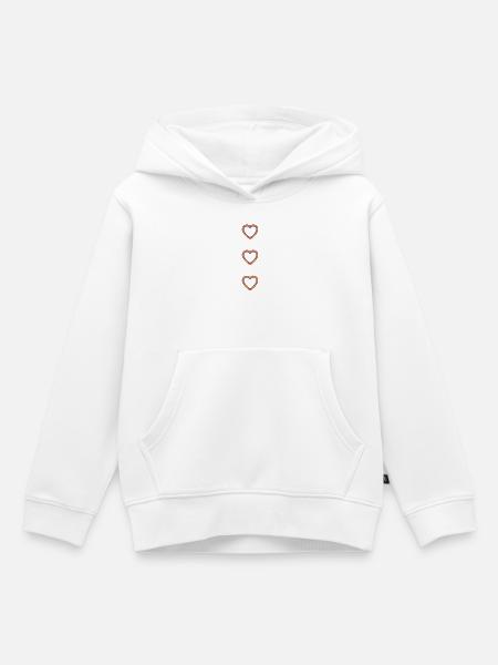 Regenbogen-Herzen - Kinder Premium Organic Hoodie - Weiß