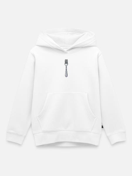 Gabel - Kinder Premium Organic Hoodie - Weiß