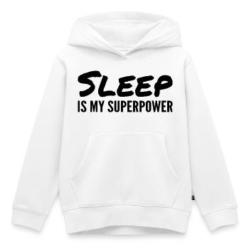 Schlaf ist meine Superkraft - Kinder Premium Organic Hoodie - Weiß - Vorne - AI Model Kid Female (0cm)