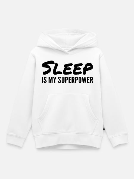 Schlaf ist meine Superkraft - Kinder Premium Organic Hoodie - Weiß