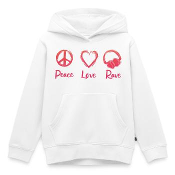 Rave Party - Sweat Premium à capuche enfant bio - blanc - Devant - AI Model Kid Female (0cm)