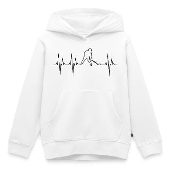 Hockey sur glace électrocardiogramme ECG Hockey - Sweat Premium à capuche enfant bio - blanc - Devant - AI Model Kid Female (0cm)