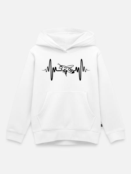 Biene - Kinder Premium Organic Hoodie - Weiß