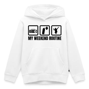 Ma routine du week-end - Sweat Premium à capuche enfant bio - blanc - Devant - AI Model Kid Female (0cm)