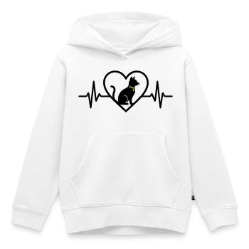 Katze Herz Silhouette Süß Pet Lover Geschenk - Kinder Premium Organic Hoodie - Weiß - Vorne - AI Model Kid Female (0cm)