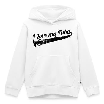 Tuba Player Love - Kids Premium Organic Hoodie - white - Front - AI Model Kid Female (0cm)
