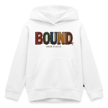 BOUND – Going Places | A book play on words - Kids Premium Organic Hoodie - white - Front - AI Model Kid Female (0cm)