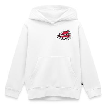 Un steak cru - Sweat Premium à capuche enfant bio - blanc - Devant - AI Model Kid Female (0cm)