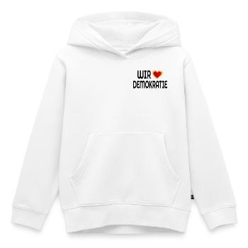 WIR LIEBEN DEMOKRATIE - Kinder Premium Organic Hoodie - Weiß - Vorne - AI Model Kid Female (0cm)