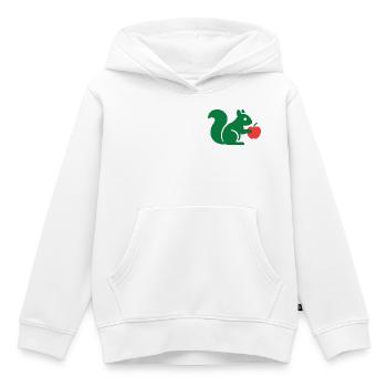 Grünes Eichhörnchen mit Apfel - Kinder Premium Organic Hoodie - Weiß - Vorne - AI Model Kid Female (0cm)