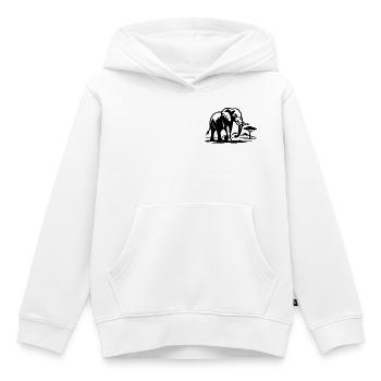 Silhouette d’éléphant de savane - Sweat Premium à capuche enfant bio - blanc - Devant - AI Model Kid Female (0cm)