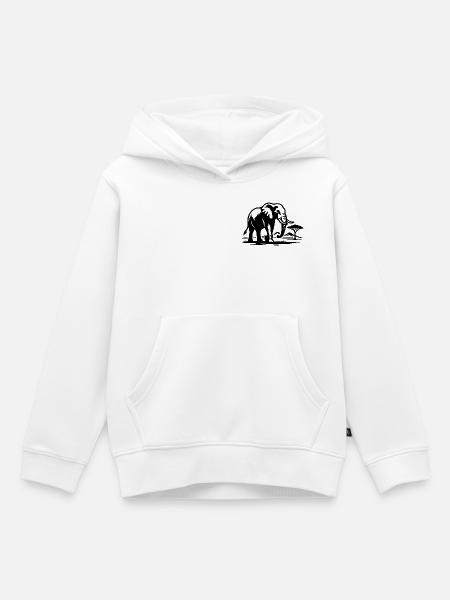 Savannen Elefant Silhouette - Kinder Premium Organic Hoodie - Weiß