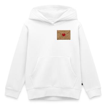 Liebesbrief im bestickten Look (gedruckt) - Kinder Premium Organic Hoodie - Weiß - Vorne - AI Model Kid Female (0cm)
