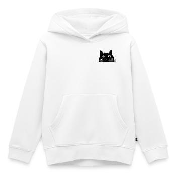 Guckende Katze mit Schnurrhaaren schwarz - Kinder Premium Organic Hoodie - Weiß - Vorne - AI Model Kid Female (0cm)