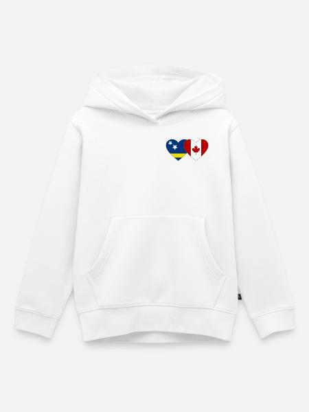 Curacao Kanada Flagge Herz - Kinder Premium Organic Hoodie - Weiß