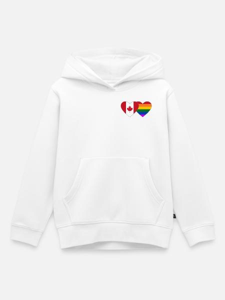 Kanada Regenbogen Flagge Herz - Kinder Premium Organic Hoodie - Weiß