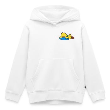 Niedliche schlafende Ente auf einem blauen Kissen - Kinder Premium Organic Hoodie - Weiß - Vorne - AI Model Kid Female (0cm)