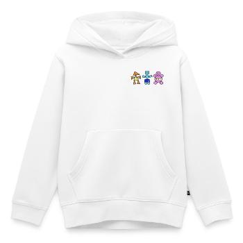 Trio géométrique Figures ludiques, un point - Sweat Premium à capuche enfant bio - blanc - Devant - AI Model Kid Female (0cm)