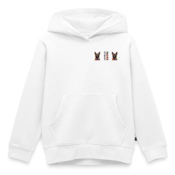 Malinois - Sweat Premium à capuche enfant bio - blanc - Devant - AI Model Kid Female (0cm)