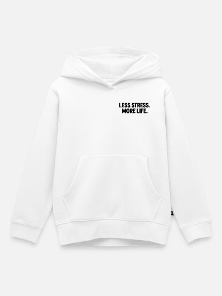Weniger Stress, mehr Leben - Kinder Premium Organic Hoodie - Weiß