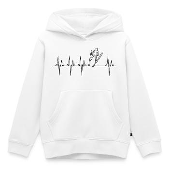 Ski Jumping Electrocardiogram ECG Ski Jumping - Kids Premium Organic Hoodie - white - Front - AI Model Kid Female (0cm)