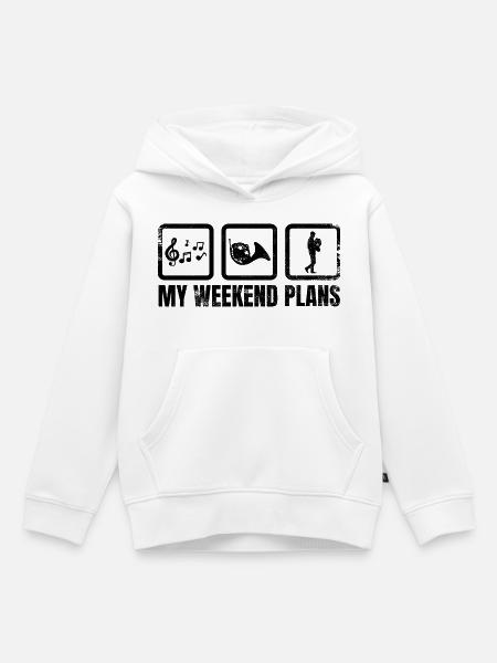 Waldhornspieler Wochenende - Kinder Premium Organic Hoodie - Weiß