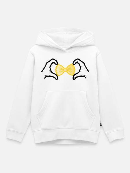 Nudeln Pasta lieben - Kinder Premium Organic Hoodie - Weiß
