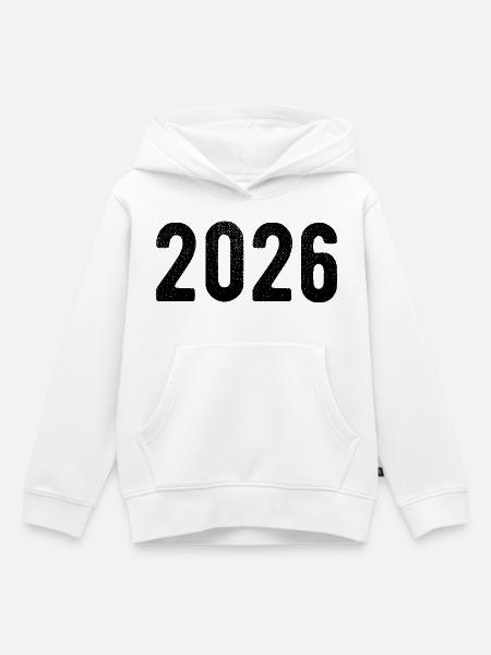 2026 - Kinder Premium Organic Hoodie - Weiß