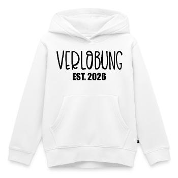 Hochzeit Verlobung 2026 - Kinder Premium Organic Hoodie - Weiß - Vorne - AI Model Kid Female (0cm)