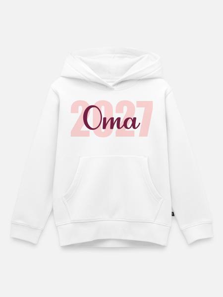 Baby verkünden, Oma 2027 - Kinder Premium Organic Hoodie - Weiß