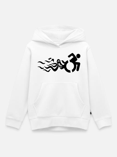 Flammendes Rollstuhlsymbol * - Kinder Premium Organic Hoodie - Weiß