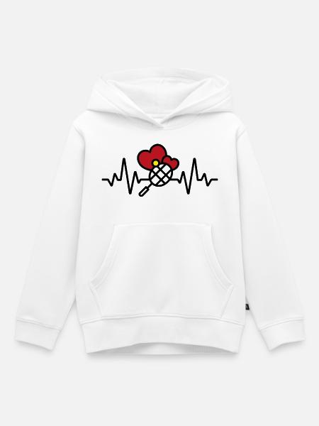 I love Tennis - Kinder Premium Organic Hoodie - Weiß