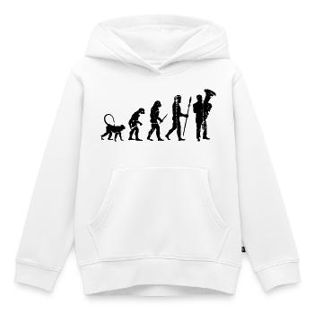Développement du tubiste - Sweat Premium à capuche enfant bio - blanc - Devant - AI Model Kid Female (0cm)
