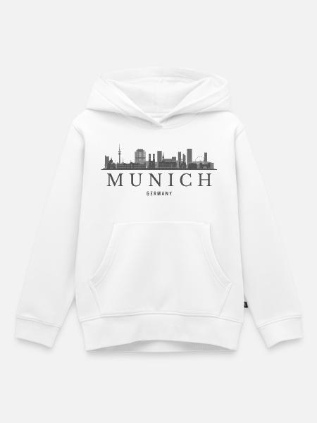 München, Deutschland, Münchner Skyline - Kinder Premium Organic Hoodie - Weiß