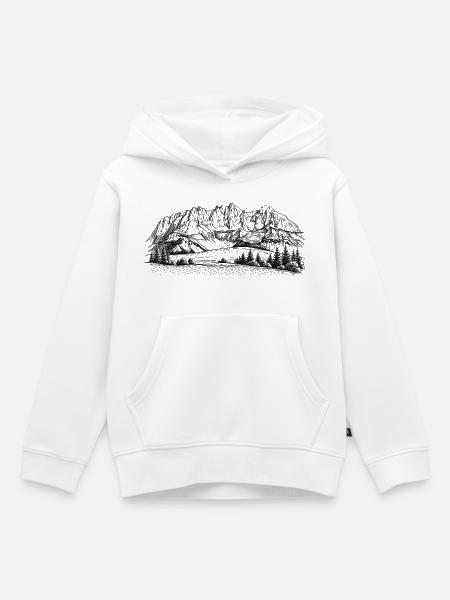 Wilder Kaiser Silhouette | Kaisergebirge Design | - Kinder Premium Organic Hoodie - Weiß