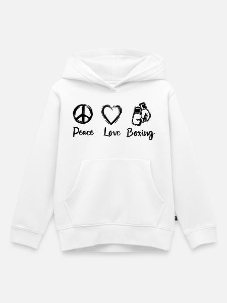 Boxer Liebe - Kinder Premium Organic Hoodie - Weiß