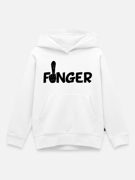 Der Finger (schwarz) - Kinder Premium Organic Hoodie - Weiß