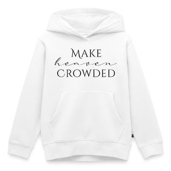 Make Heaven Crowded Faith Design - Sweat Premium à capuche enfant bio - blanc - Devant - AI Model Kid Female (0cm)